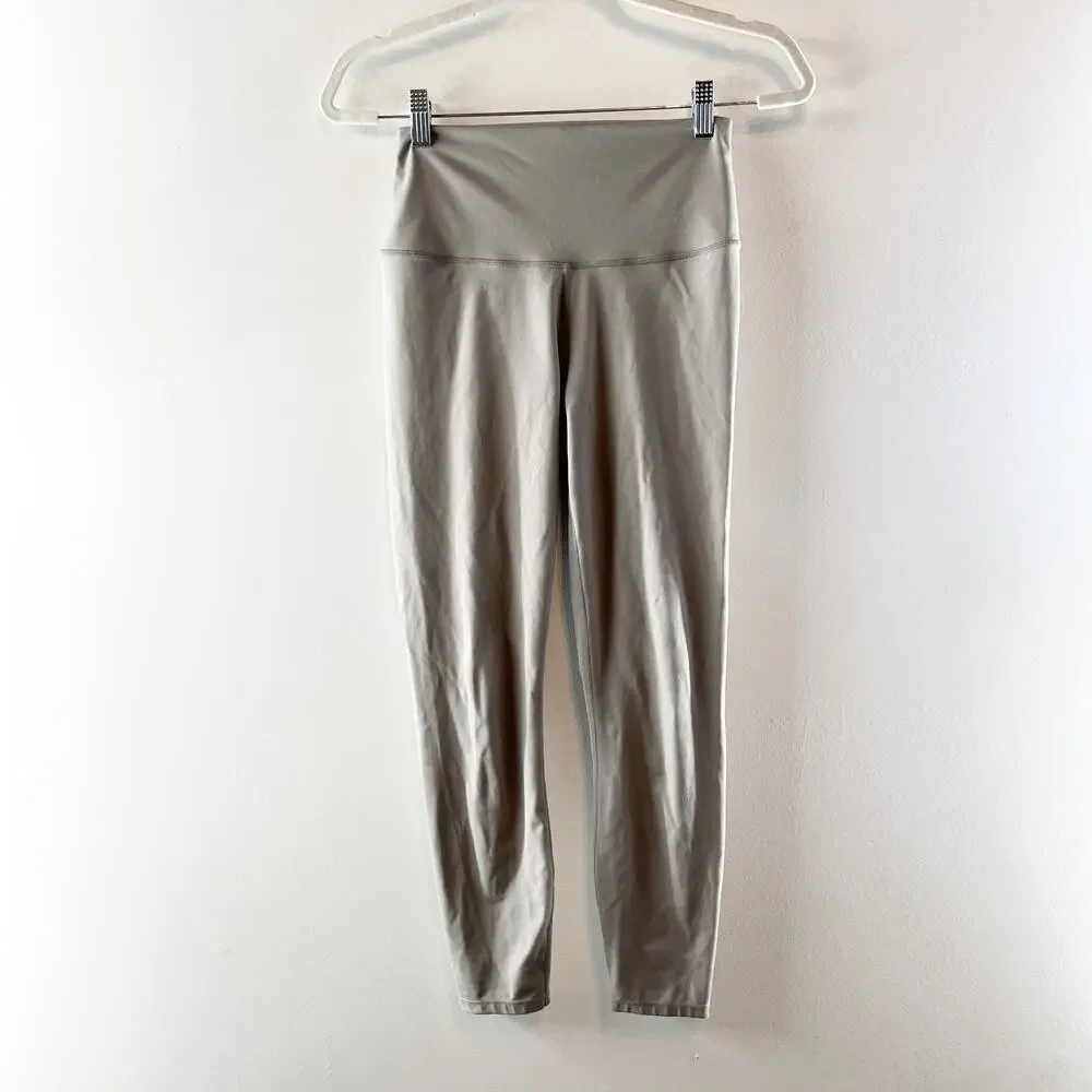 Varley High Rise Compression Workout Leggings Gray Medium
